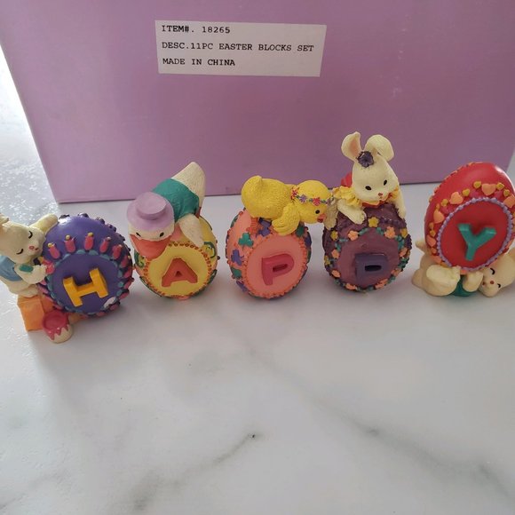 Happy Easter Bunnies & Blocks Set - Picture 2 of 11